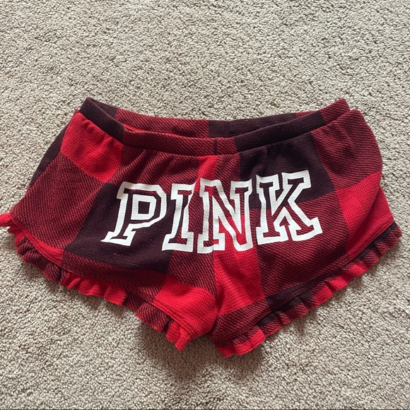 PINK victoria’s secret plaid pj booty shorts - Picture 4 of 4